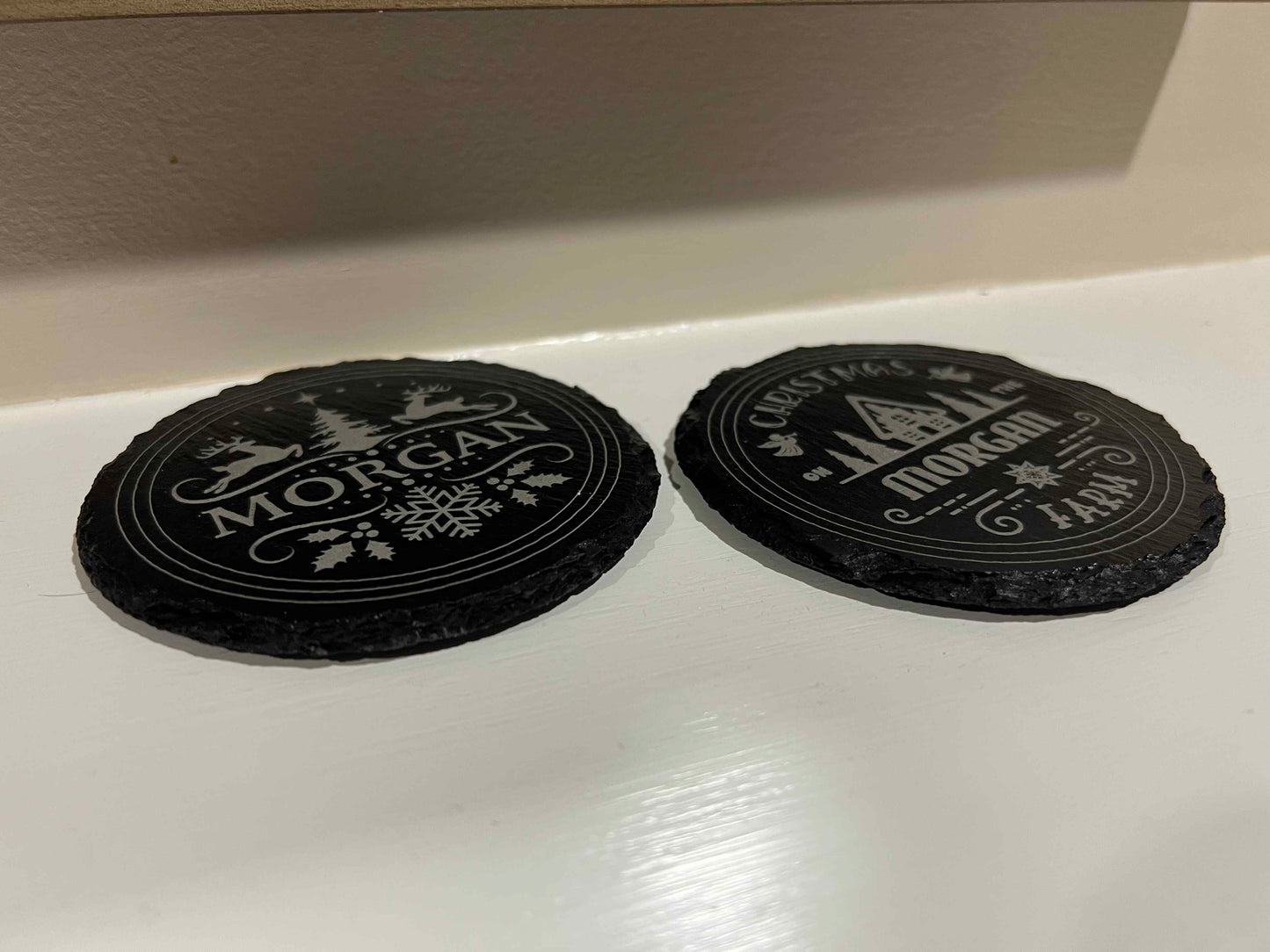Custom Name Christmas Coasters