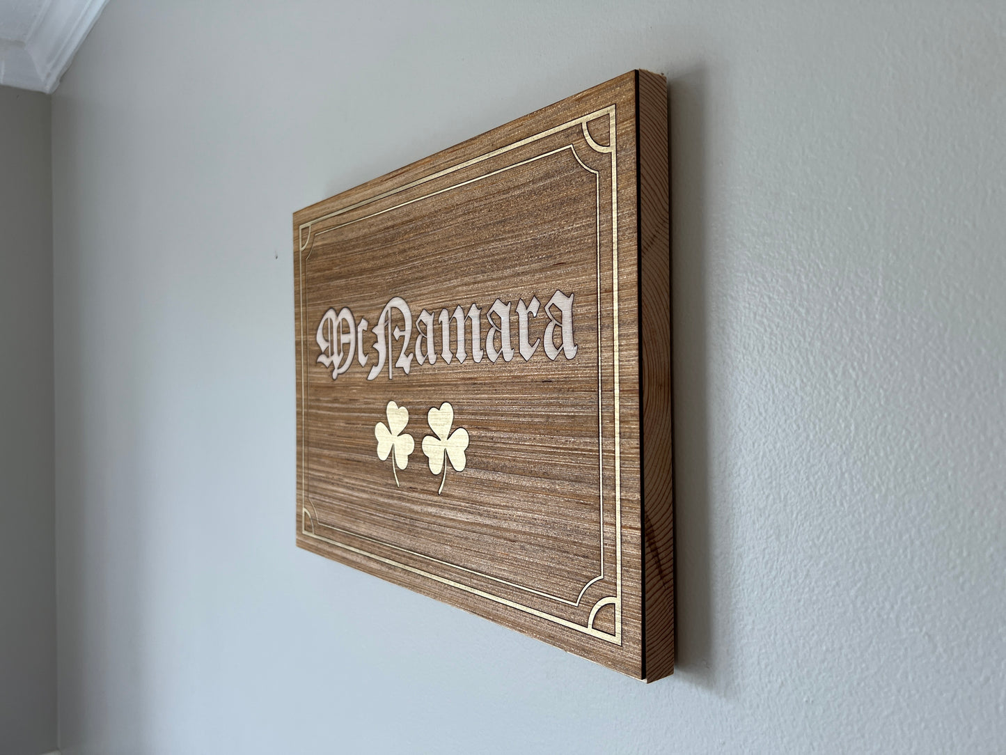 Custom Name Shamrock Sign