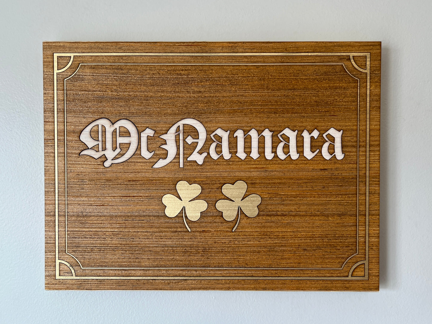 Custom Name Shamrock Sign