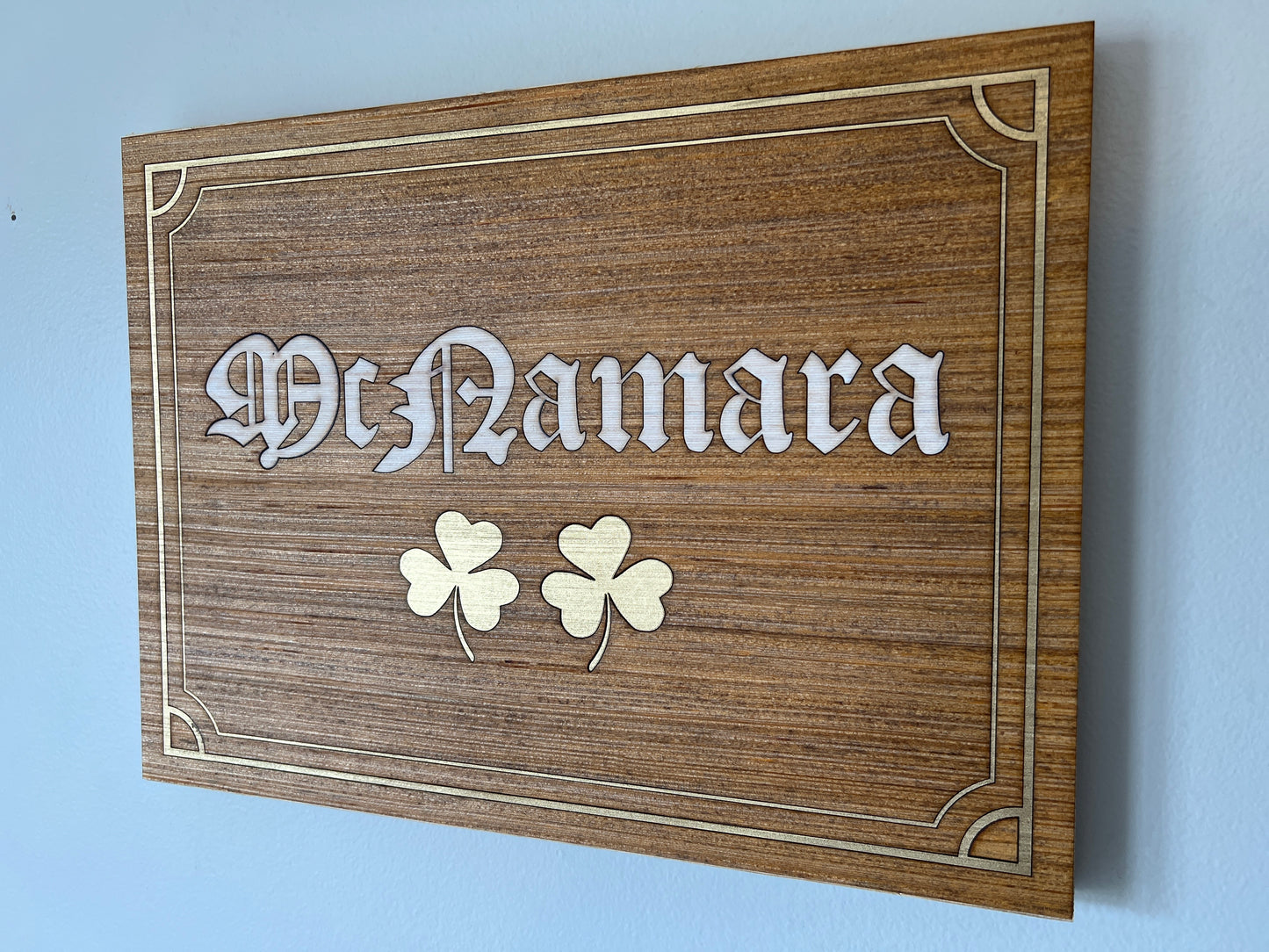 Custom Name Shamrock Sign