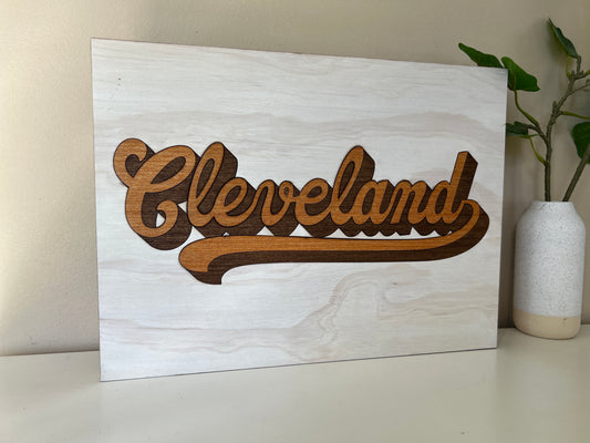 Cleveland Cursive Sign Alt-White