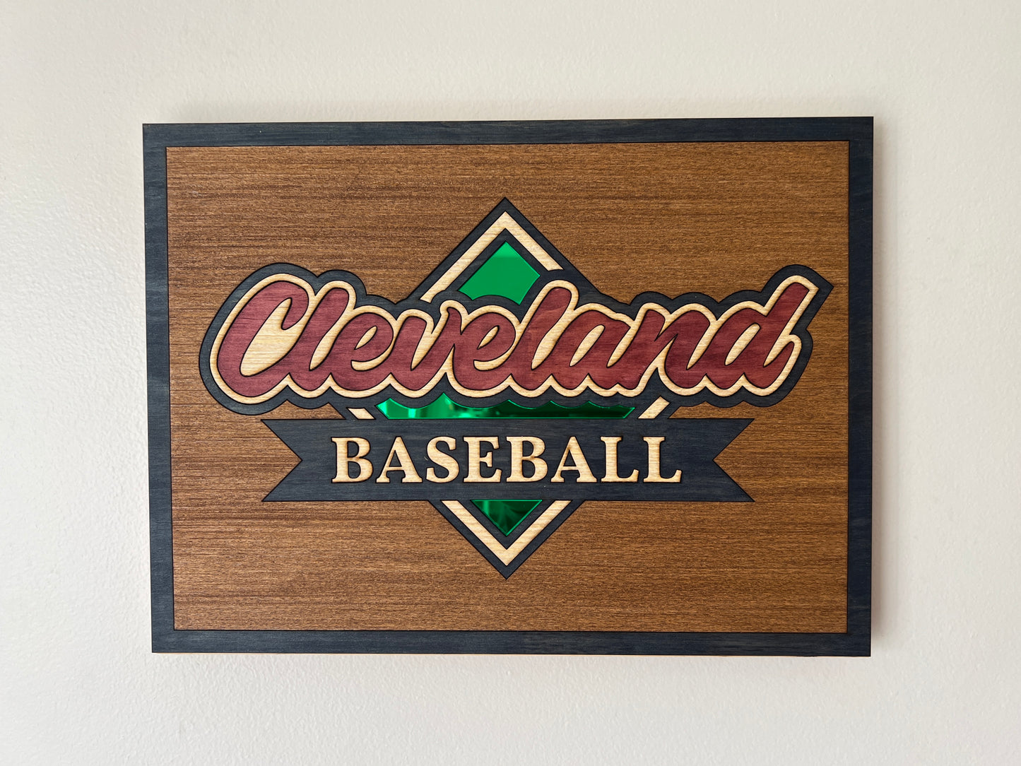 Cleveland Baseball Mirrored Diamond Sign