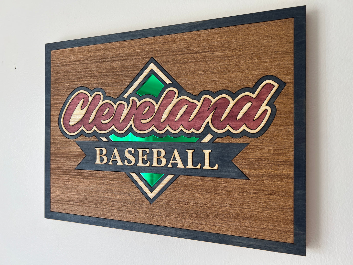 Cleveland Baseball Mirrored Diamond Sign