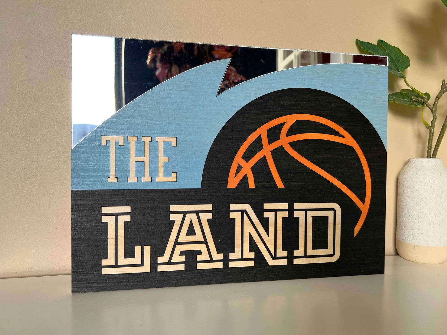 Retro Cleveland Basketball Sign - Mirrored